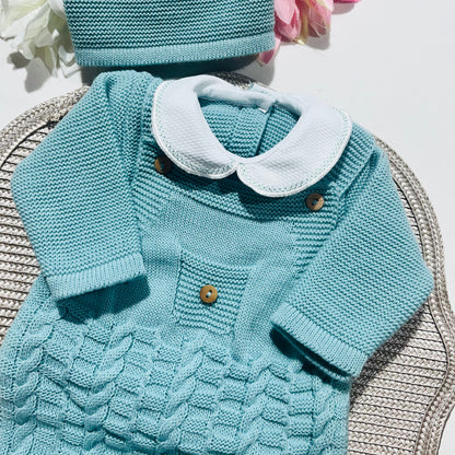 Conjunto " Trancinhas" para bebé - 0/3M - Verde água