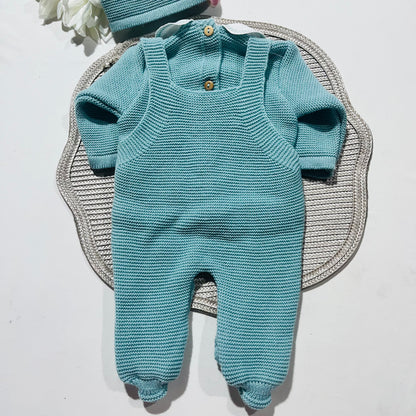 Conjunto " Trancinhas" para bebé - 0/3M - Verde água