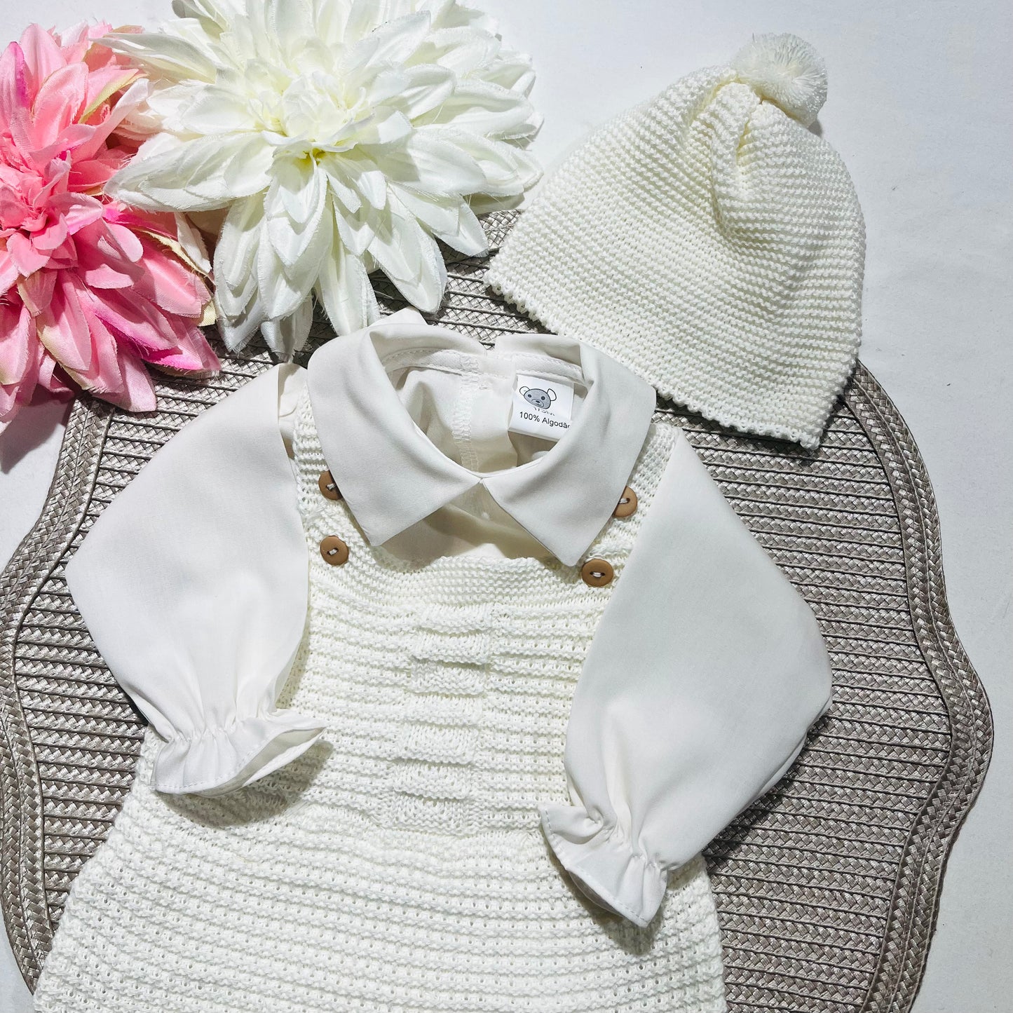 Conjunto de bebé - 3 peças - 1/3M - Pérola