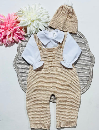 Conjunto de bebé - 3 peças - 1/3M - Areia