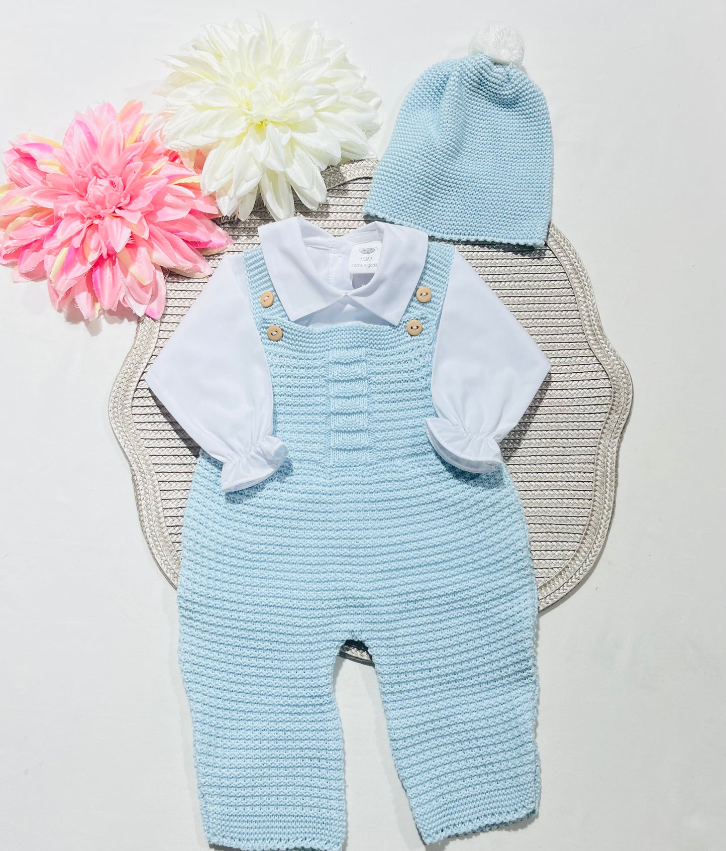 Conjunto de bebé - 3 peças - 1/3M - Azul bebé