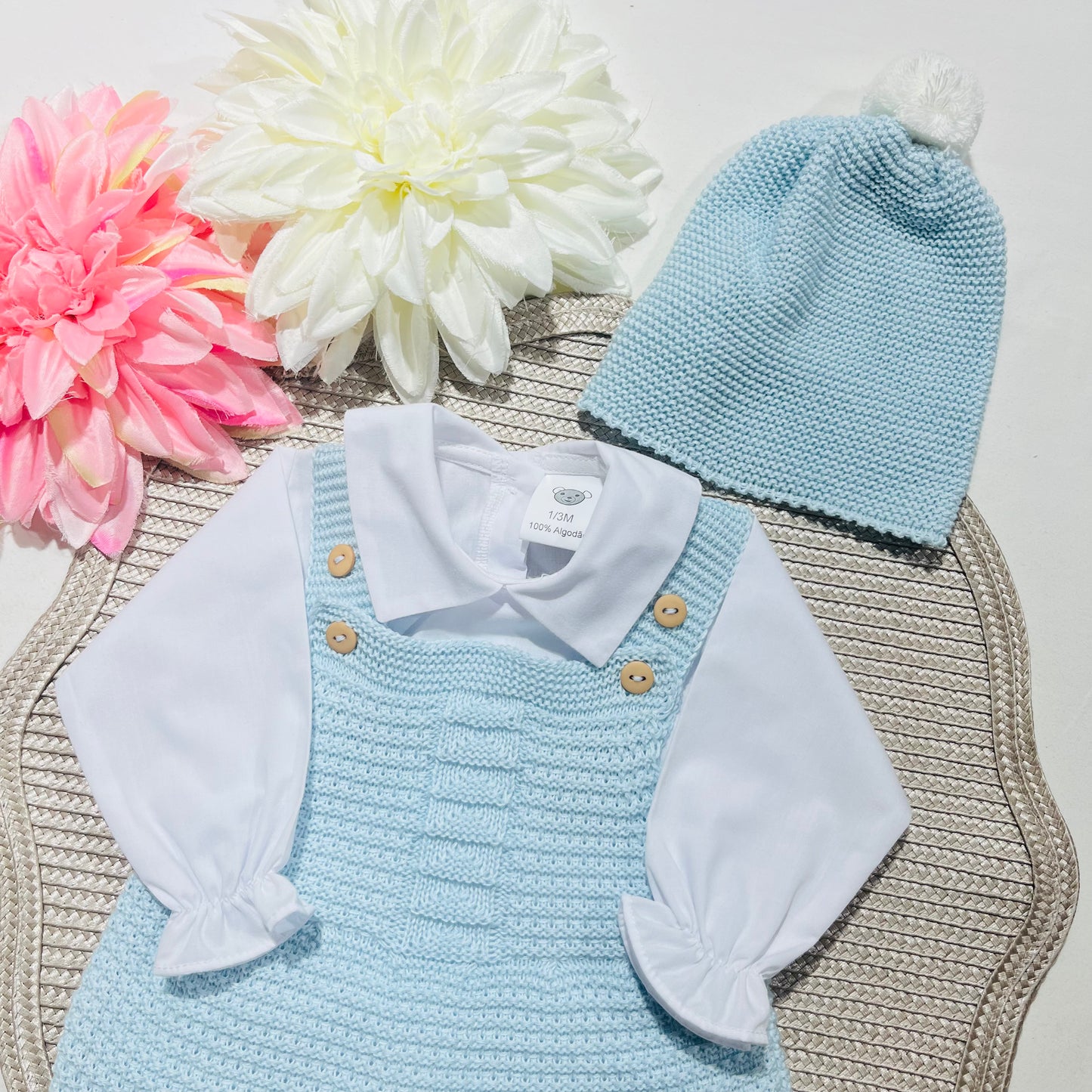 Conjunto de bebé - 3 peças - 1/3M - Azul bebé