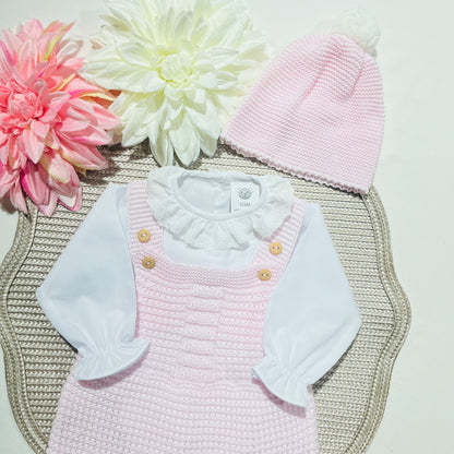 Conjunto de bebé - 3 peças - 1/3M - Rosa bebé