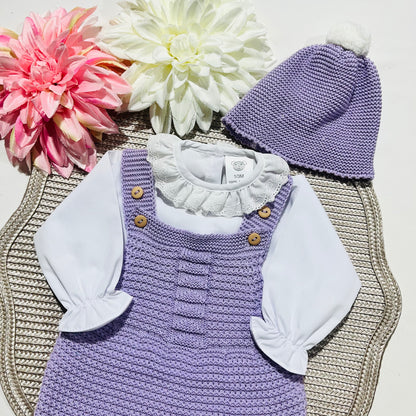 Conjunto de bebé - 3 peças - 1/3M - Lavanda