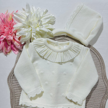 Conjunto em malha para bebé - Bia - 1/3M - Pérola