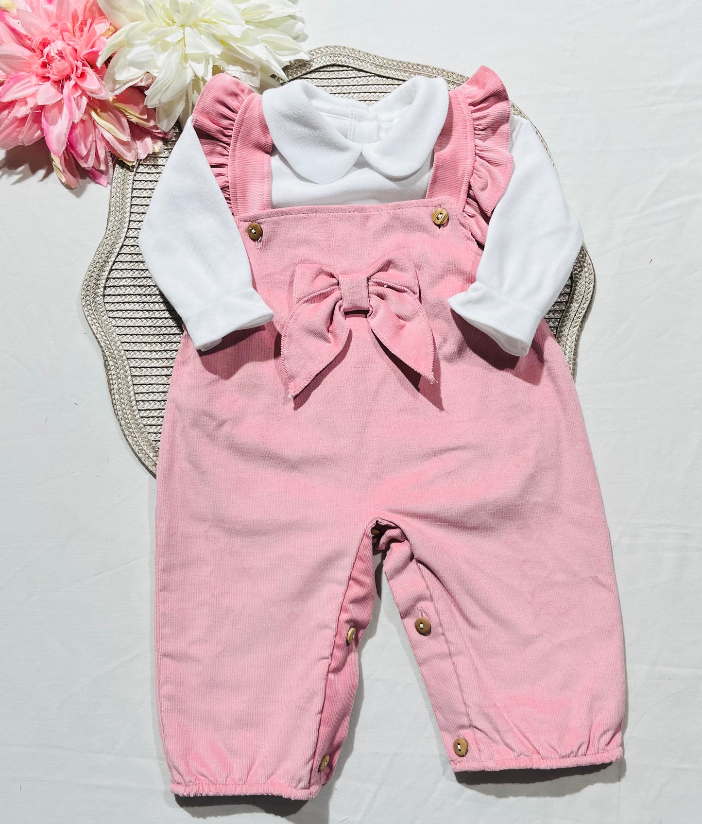 Conjunto para bebé - Eva - 3 e 6M - Rosa velho