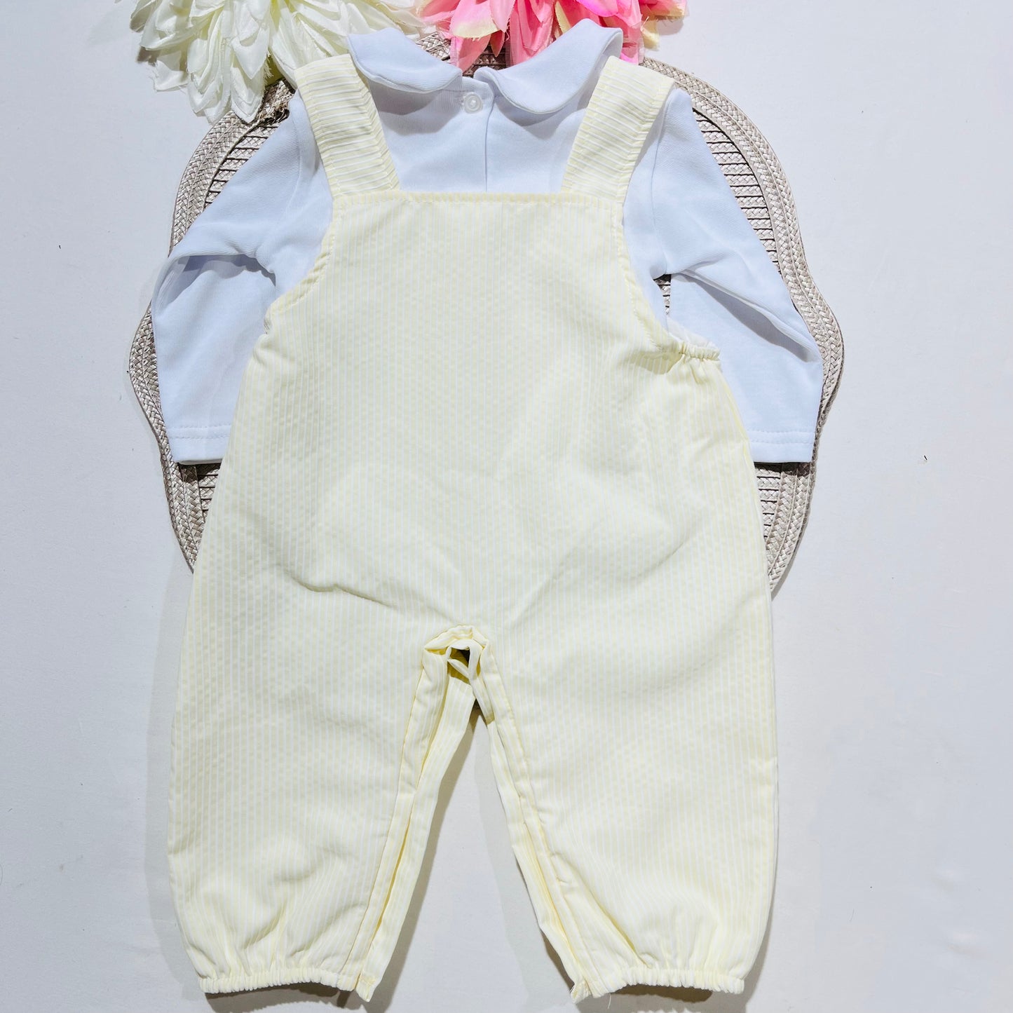 Conjunto Girafinha em algodão - 3 aos 12M - Amarelo bebé