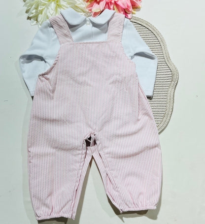 Conjunto Girafinha em algodão - 3 aos 12M - Rosa  bebé