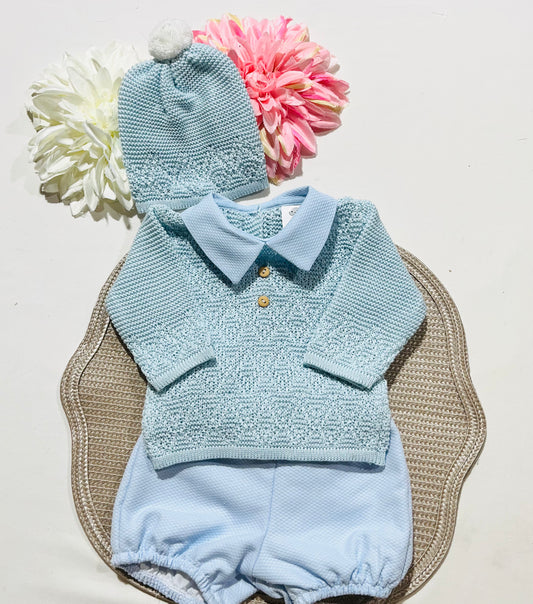 Conjunto Manuel para bebé - 3 Peças - Azul bebé