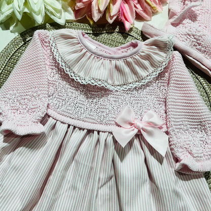 Vestido Mimi em algodão para bebé - 1 aos 6M - Rosa bebé