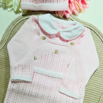 Conjunto de malha algodao Zizaque - Rosa bebé