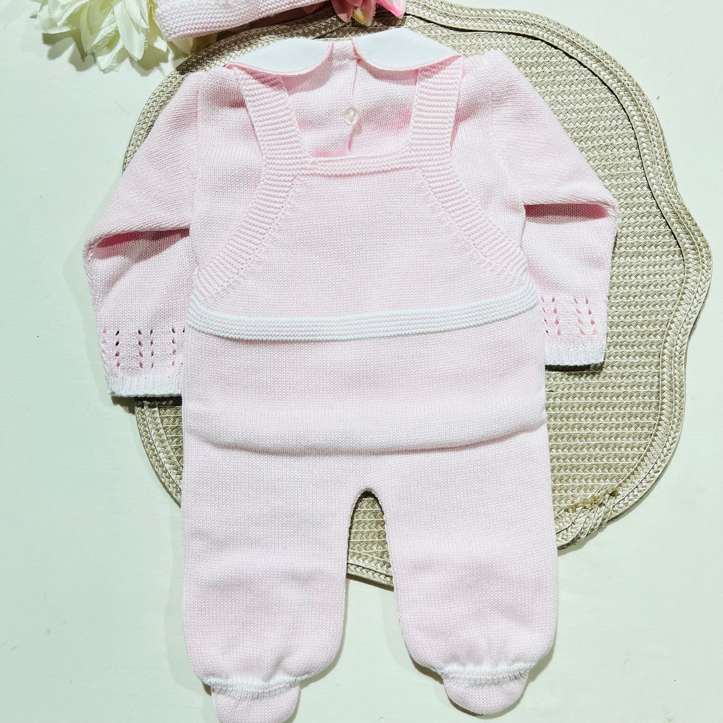 Conjunto de malha algodao Zizaque - Rosa bebé