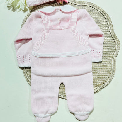 Conjunto de malha algodao Zizaque - Rosa bebé