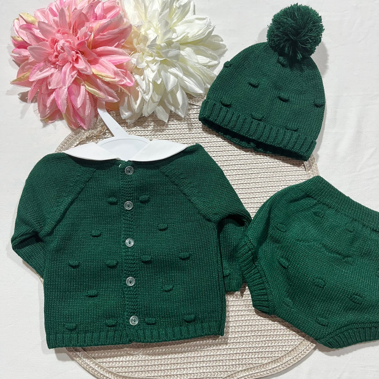 Conjunto em malha para bebé - Mimo - 1 aos 12M - Verde Pinheiro