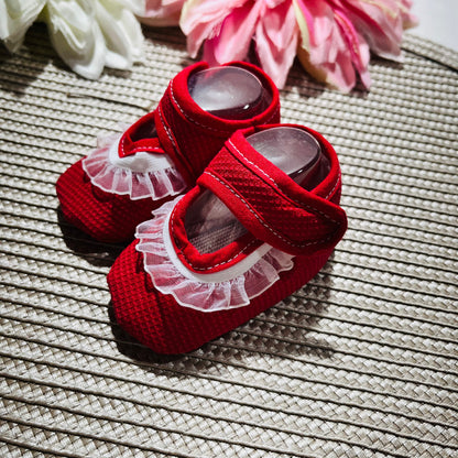 Sapatinhos wafle com renda