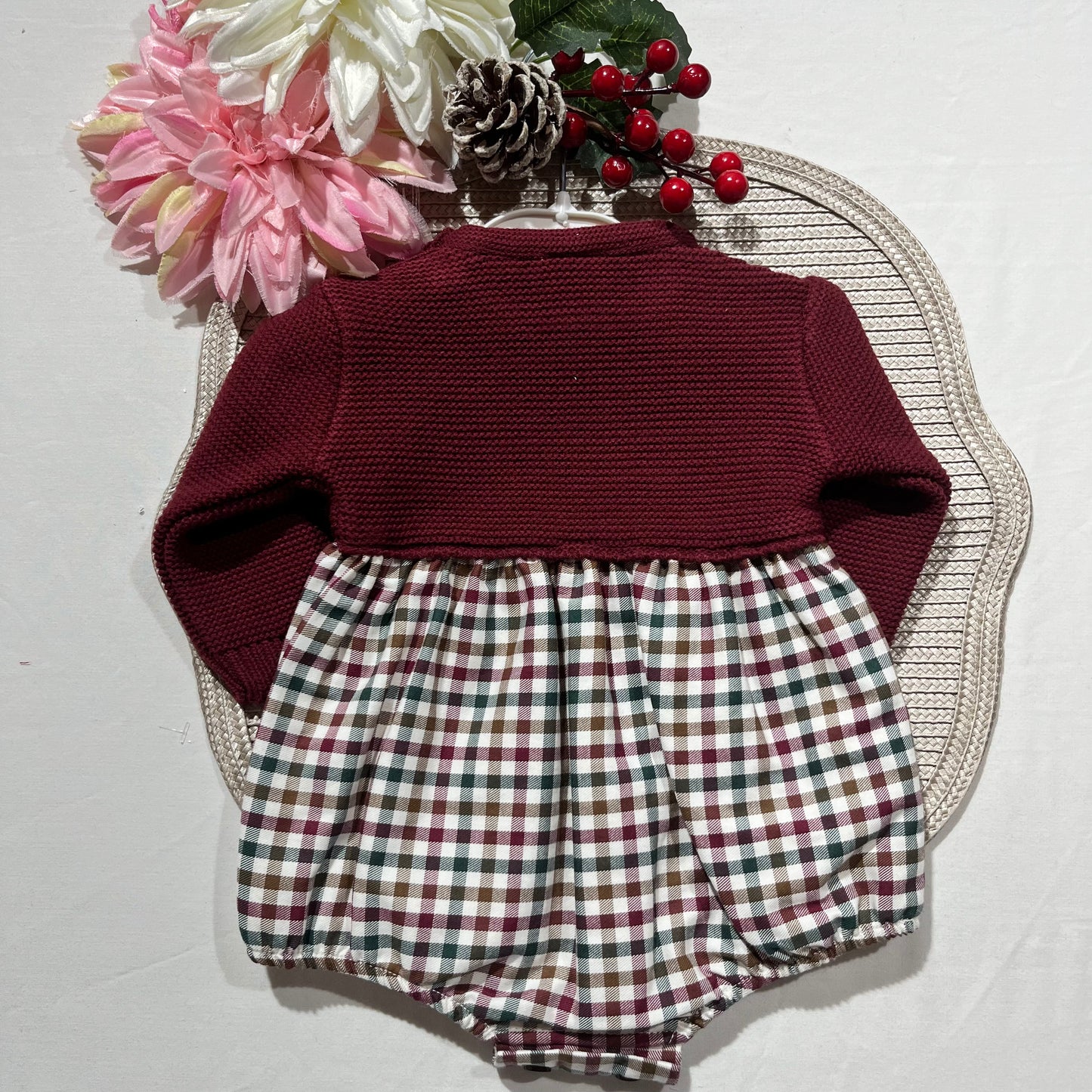 Fofo xadrez para bebé - 1 aos 6M - Vermelho