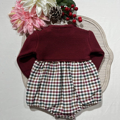 Fofo xadrez para bebé - 1 aos 6M - Vermelho