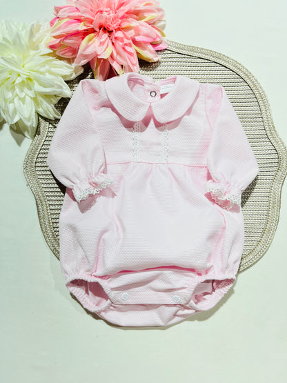 Fofo Mimo em piqué para bebé - 1/3M - Rosa bebé