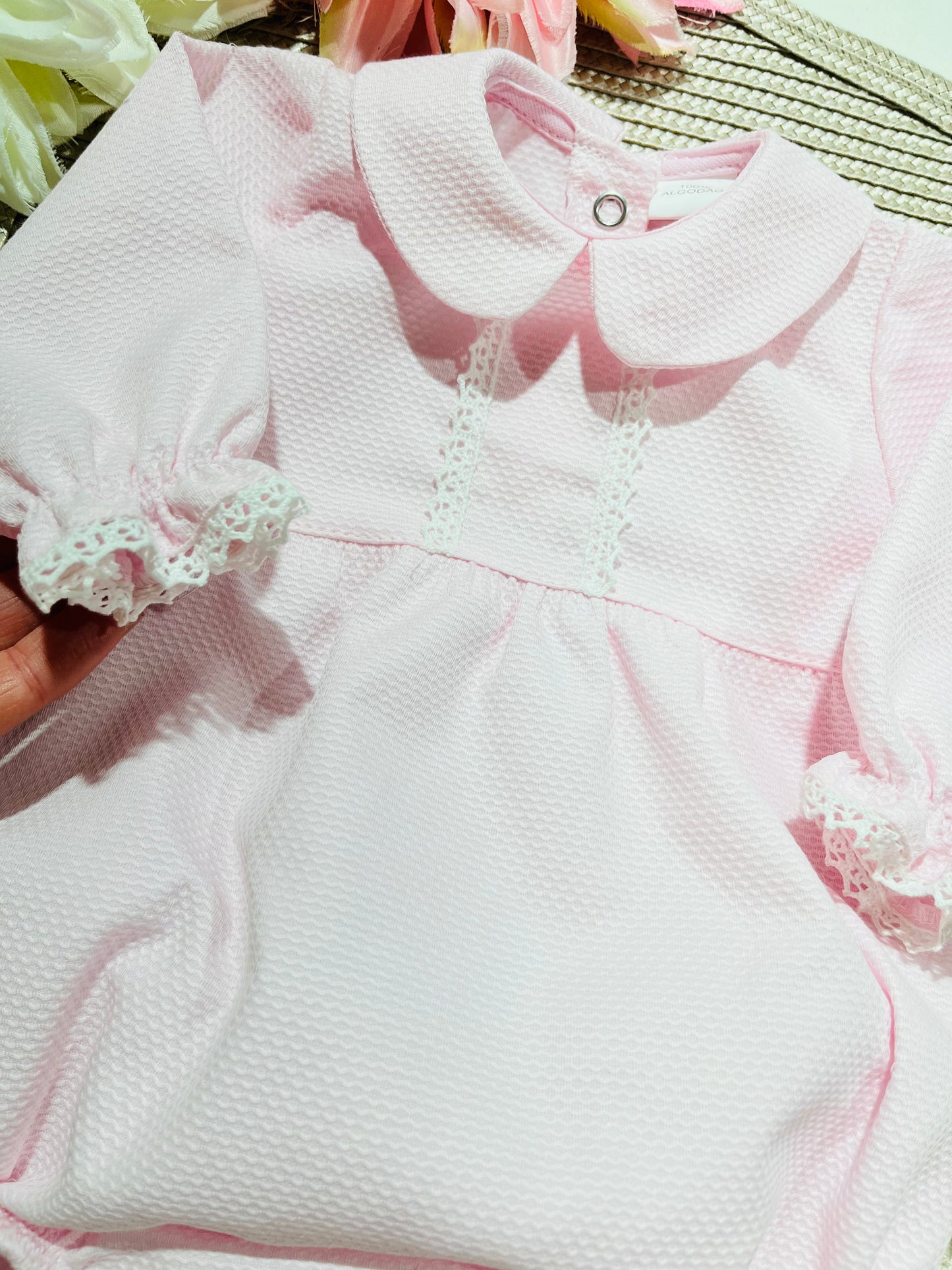 Fofo Mimo em piqué para bebé - 1/3M - Rosa bebé