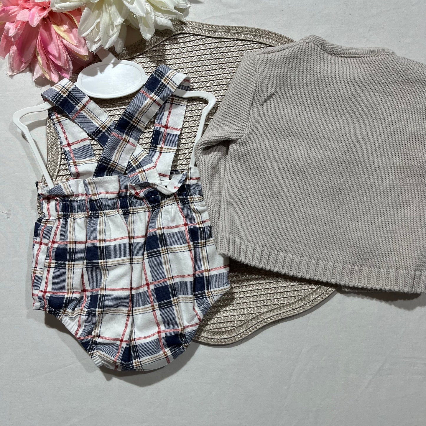 Conjunto Casaco e fofo com laço para bebé - 1 aos 12M