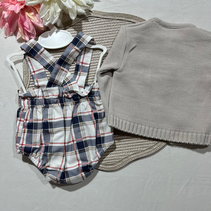 Conjunto Casaco e fofo com laço para bebé - 1 aos 12M