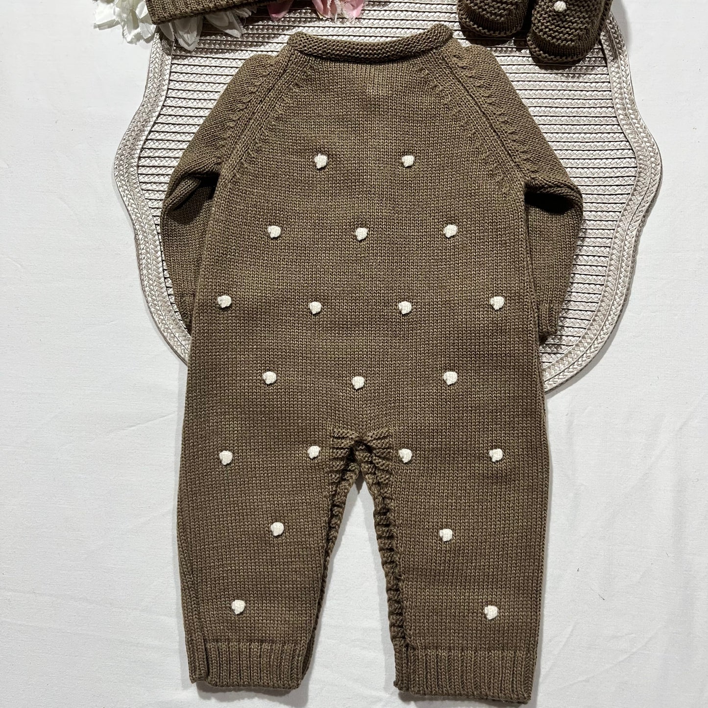 Conjunto Pompom colorido para bebé - 1/3 e 3/6M - Chocolate