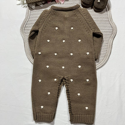 Conjunto Pompom colorido para bebé - 1/3 e 3/6M - Chocolate