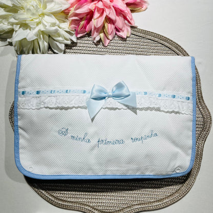 Primeira roupinha branco para recém-nascido - Algodão com bordado inglês