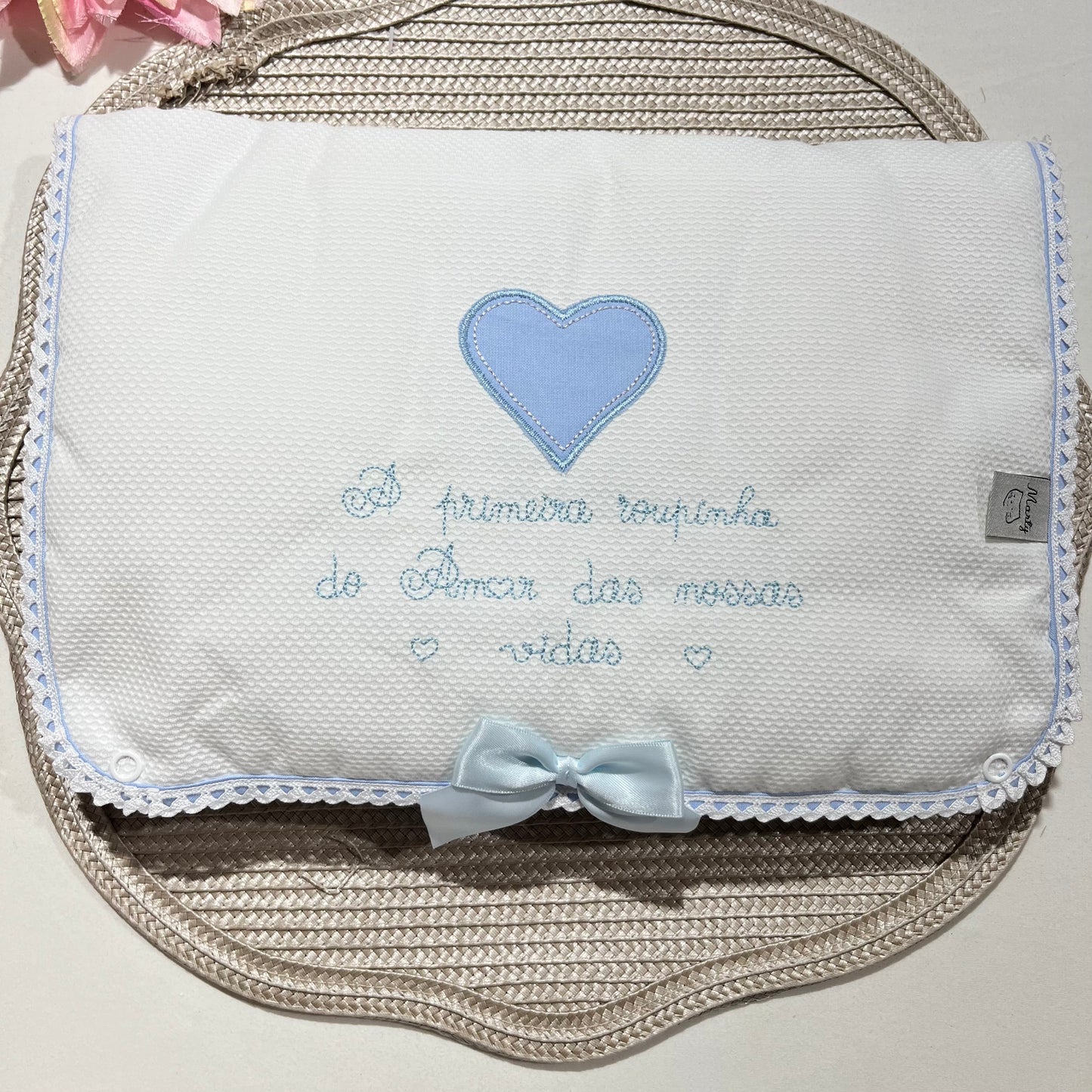 Primeira roupinha  para recém-nascido - Azul - Amor
