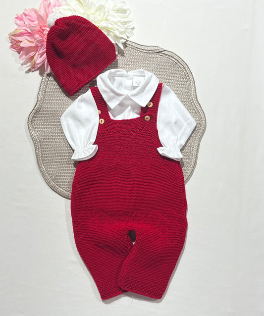 Conjunto Ternura  para bebé - 1/3M - Vermelho