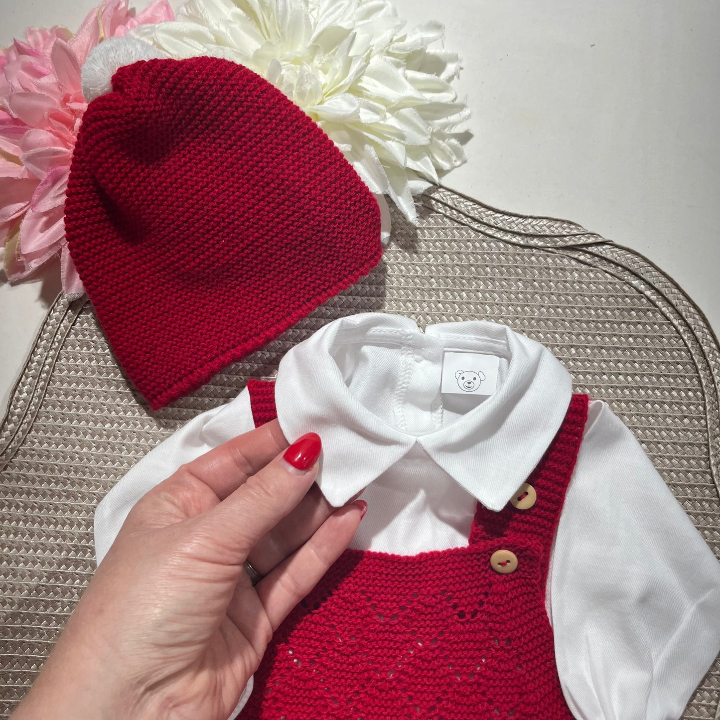 Conjunto Ternura  para bebé - 1/3M - Vermelho