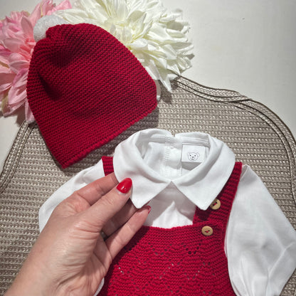 Conjunto Ternura  para bebé - 1/3M - Vermelho