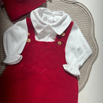 Conjunto Ternura  para bebé - 1/3M - Vermelho