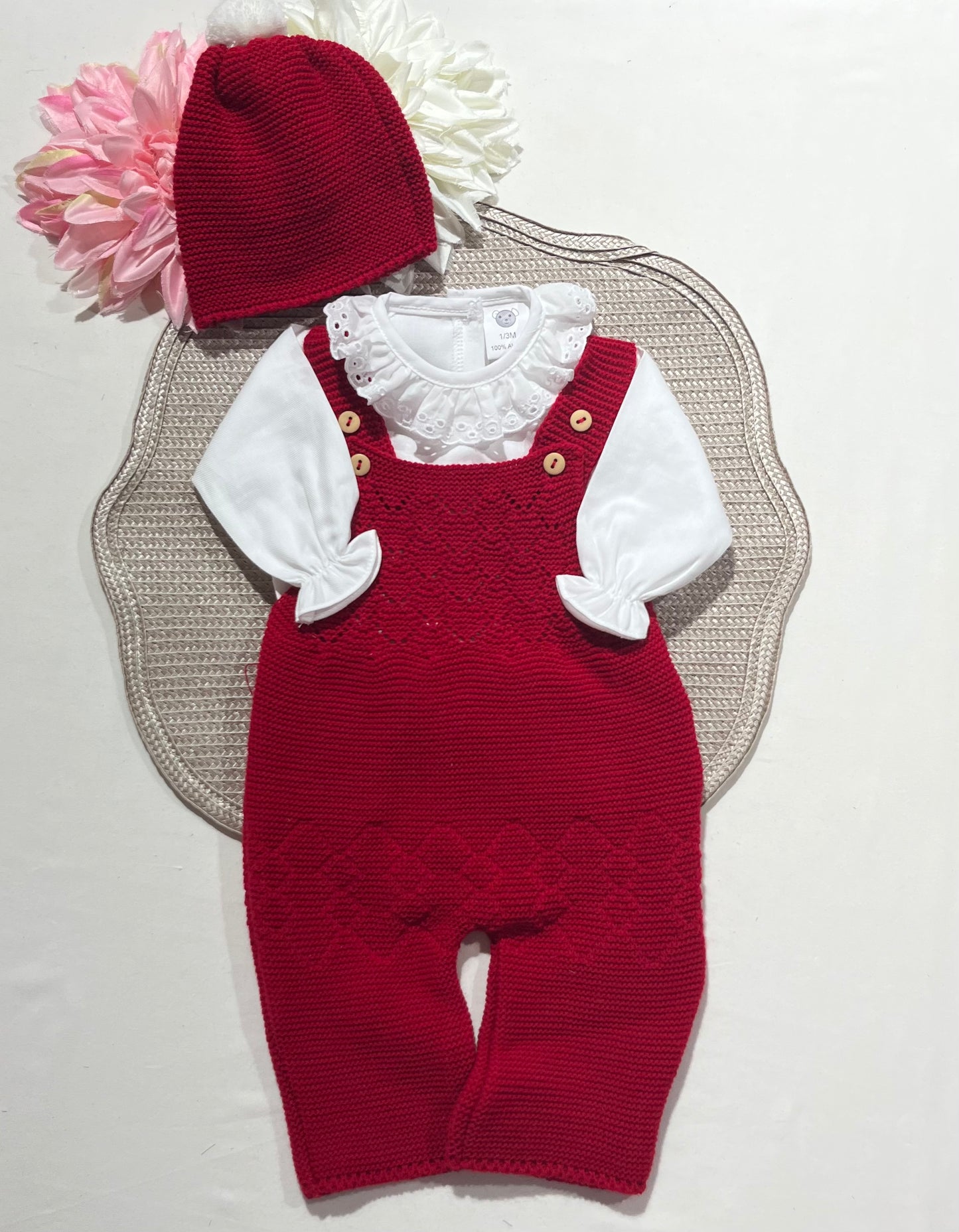 Conjunto Ternura  para bebé - 1/3M - Vermelho
