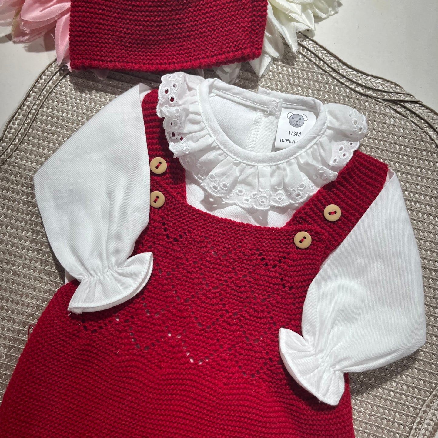 Conjunto Ternura  para bebé - 1/3M - Vermelho