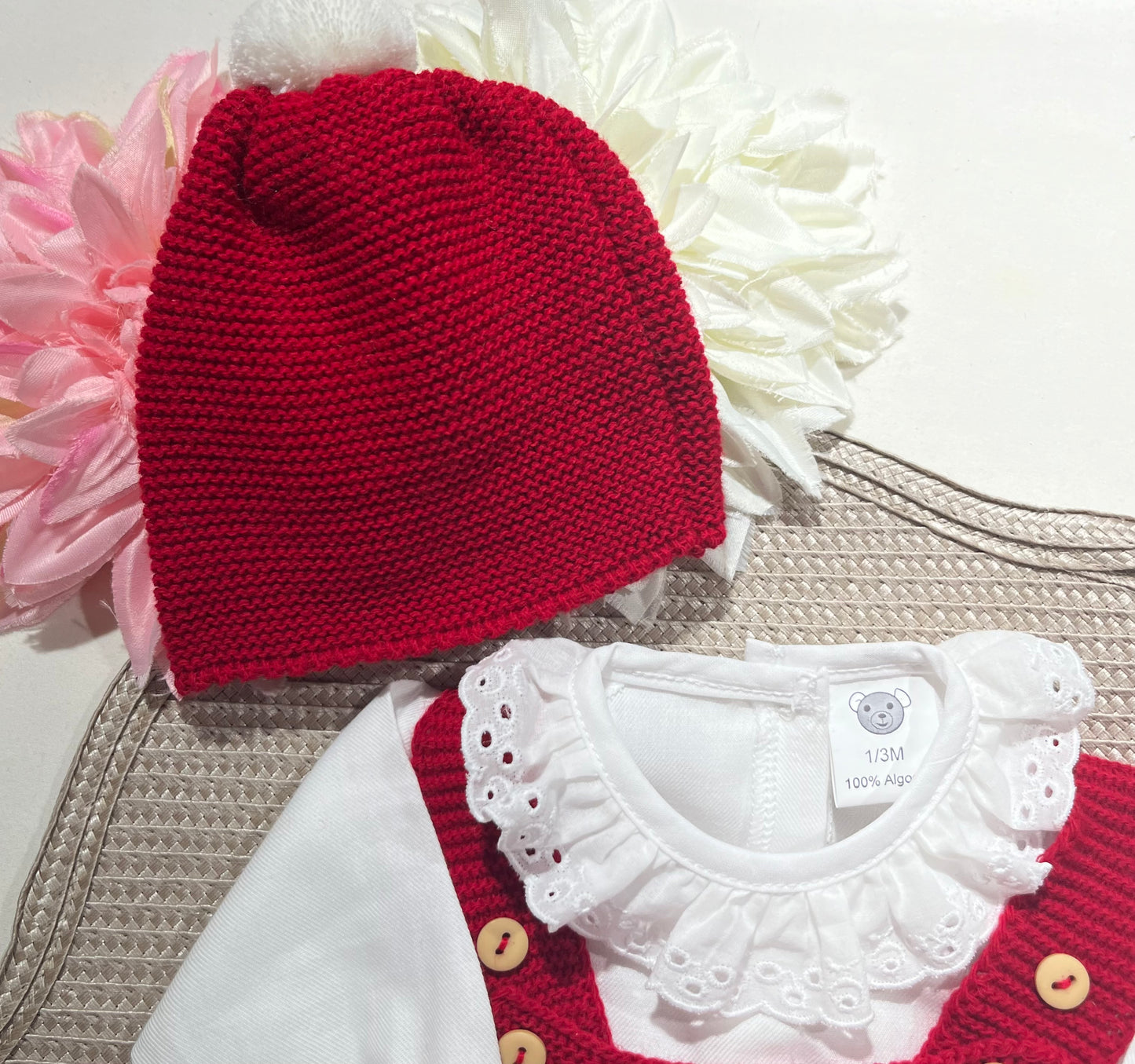 Conjunto Ternura  para bebé - 1/3M - Vermelho