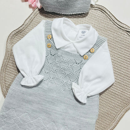 Conjunto Ternura  para bebé - 1/3M - Cinzento