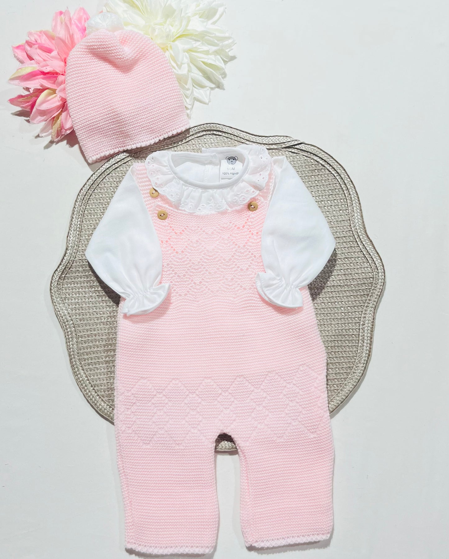 Conjunto Ternura  para bebé - 1/3M - Rosa bebé