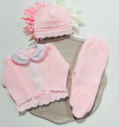 Conjunto Encanto  para bebé - 1/3M - Rosa bebé