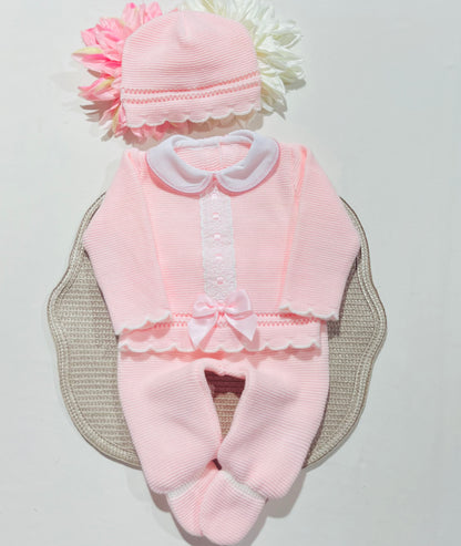 Conjunto Encanto  para bebé - 1/3M - Rosa bebé