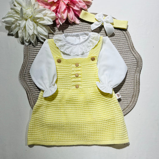 Conjunto vestido para bebé - 1/3 - Amarelo bebé