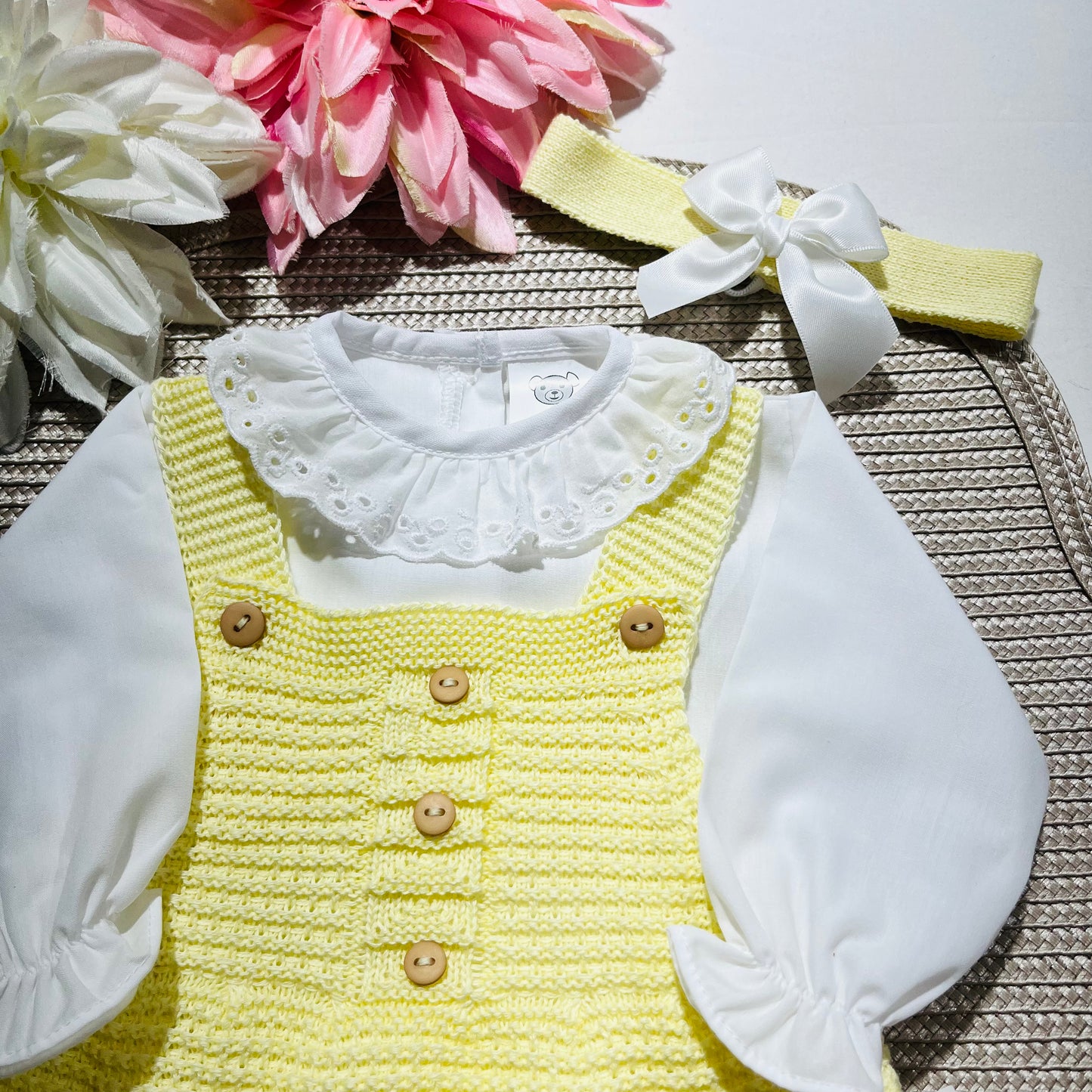 Conjunto vestido para bebé - 1/3 - Amarelo bebé