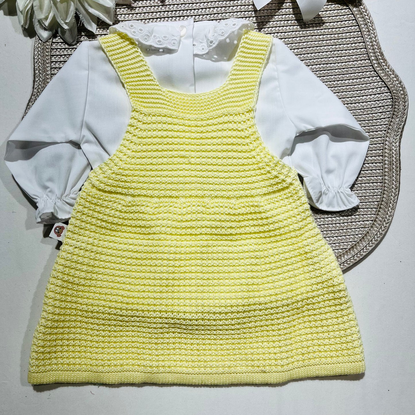 Conjunto vestido para bebé - 1/3 - Amarelo bebé
