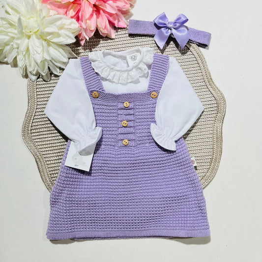 Conjunto vestido para bebé - 1/3 -Lavanda