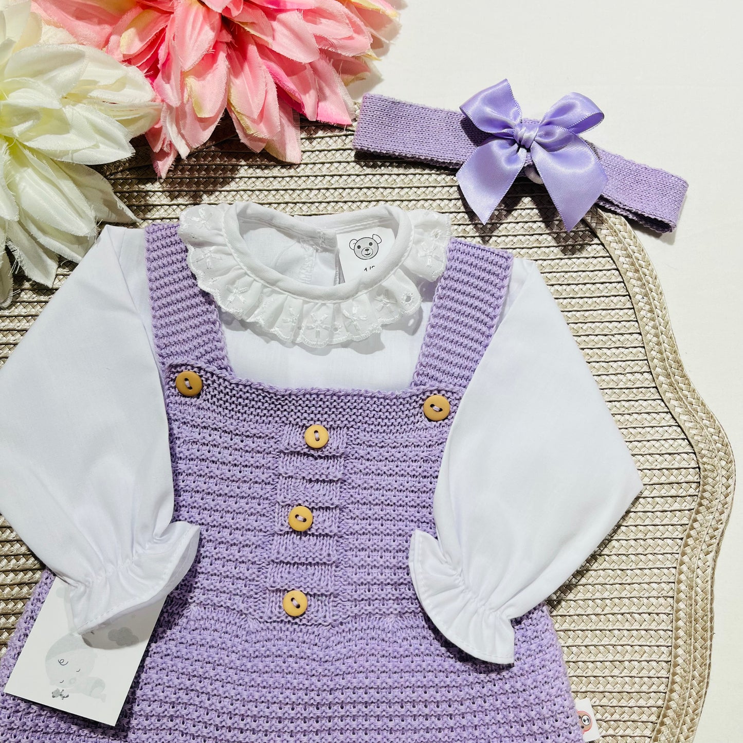 Conjunto vestido para bebé - 1/3 -Lavanda