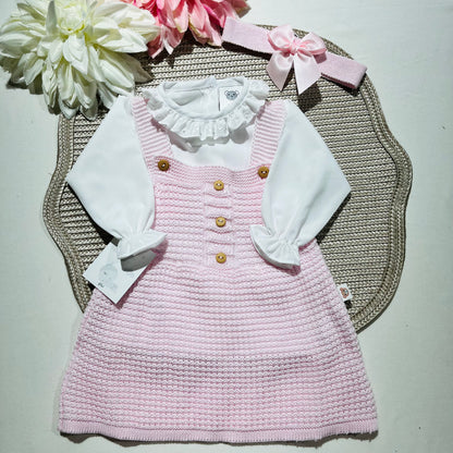 Conjunto vestido para bebé - 1/3 - Rosa bebé