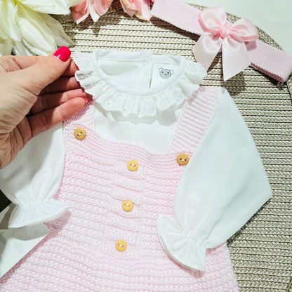 Conjunto vestido para bebé - 1/3 - Rosa bebé