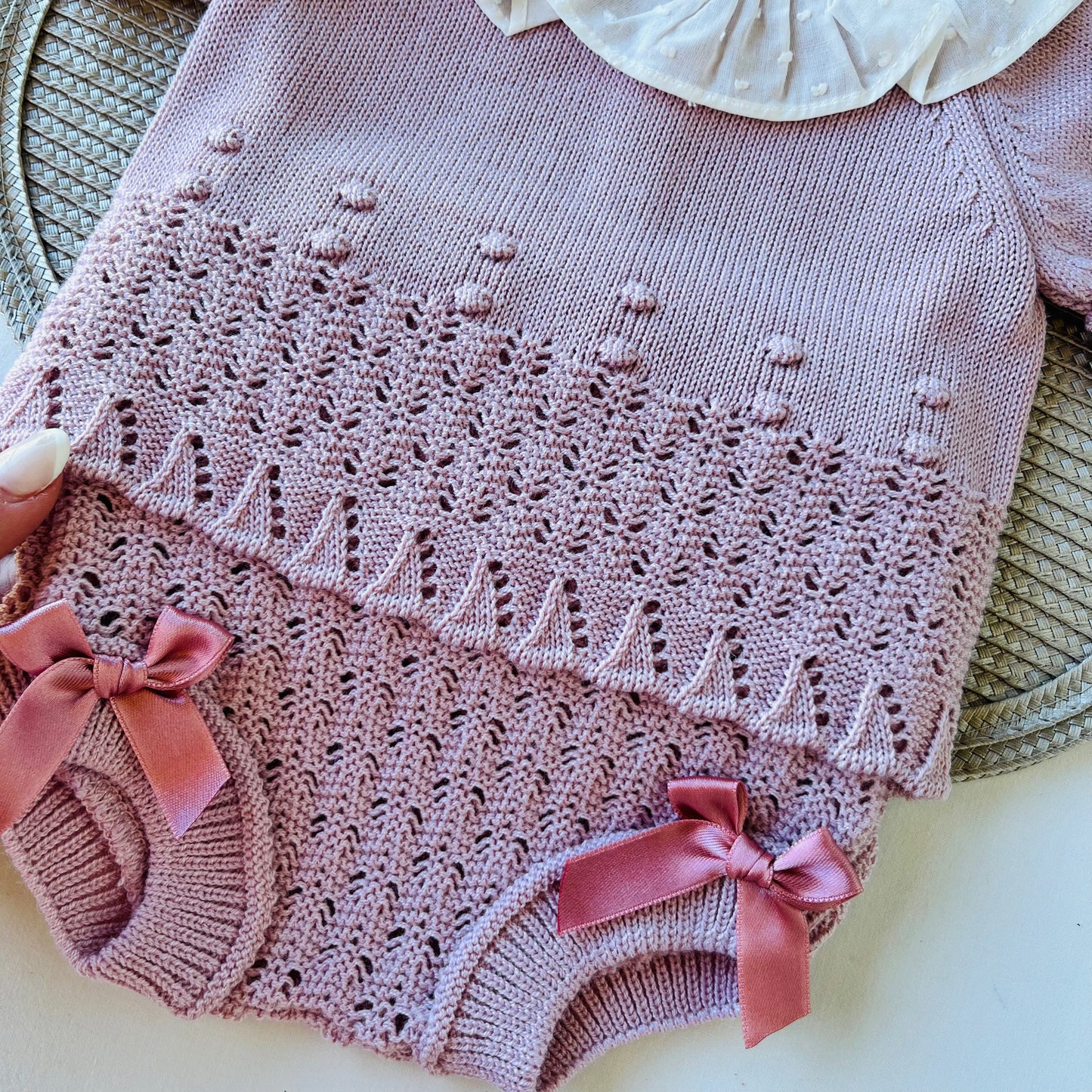 Conjunto Mariana para bebé - 1 aos 12M - Rosa velho