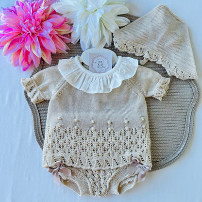 Conjunto Mariana para bebé - 1 aos 12M - Areia