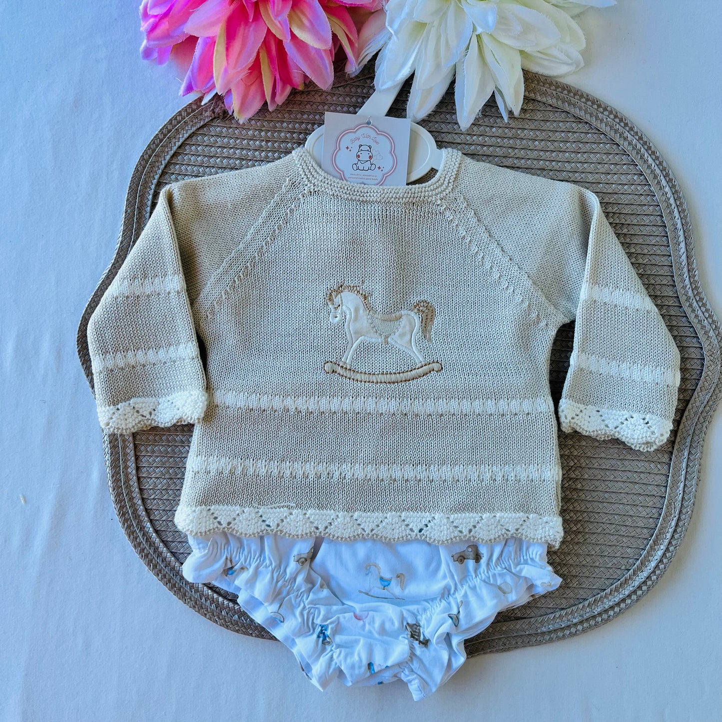 Conjunto Cavalinho para bebé - 1 aos 12M - Areia
